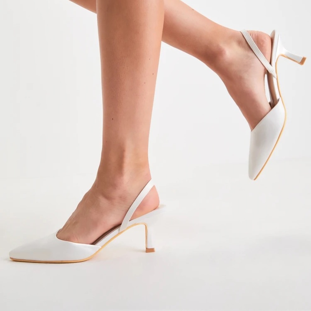 Elegant White Slingback Heels